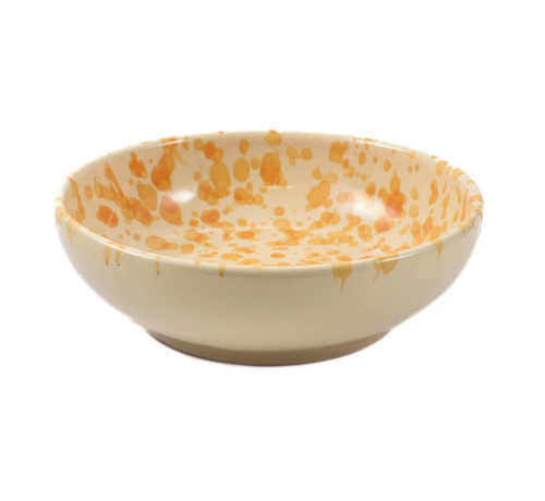 YELLOW PUGLIAN SPLATTER BOWL 19cm