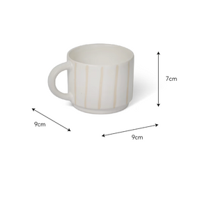 Clanfield Stripe Mugs set of 2 White