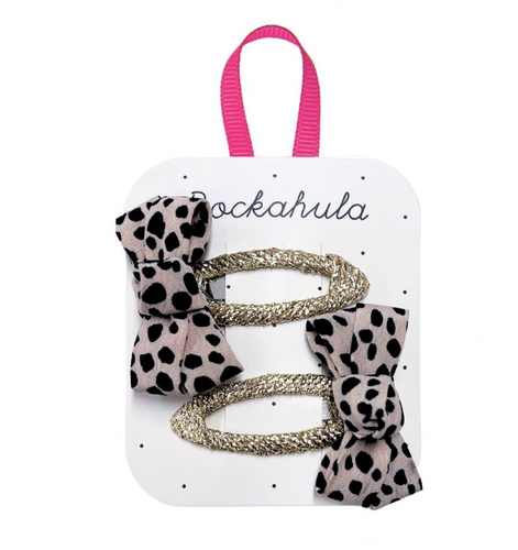 Leopard Love Twisty Bow Clips