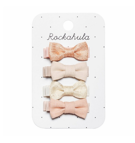 Linen Mini Bow Clips