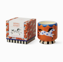 Load image into Gallery viewer, HORSE SIENNA SUNSET CERAMIC 8 Oz Handpainted candle