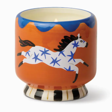 HORSE SIENNA SUNSET CERAMIC 8 Oz Handpainted candle