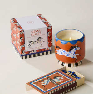 HORSE SIENNA SUNSET CERAMIC 8 Oz Handpainted candle