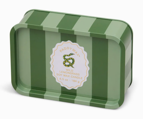 A Dopo 6oz/184g Snake Printed Tin Candle - WILD LEMONGRASS