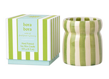 Load image into Gallery viewer, SAGE STRIPED CERAMIC CANDLE 184G