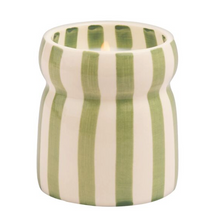 Load image into Gallery viewer, SAGE STRIPED CERAMIC CANDLE 184G