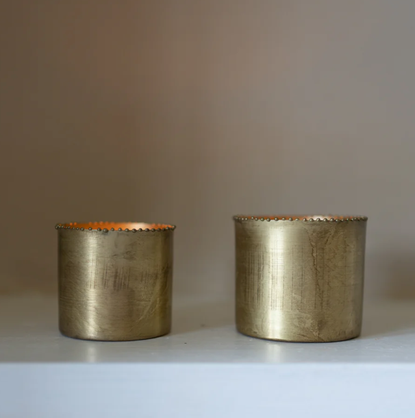 Metal Bead Candle votives set of 2