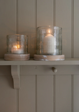 Load image into Gallery viewer, Small Gingham Check Glass Candle Holder