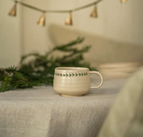 Hand Painted Wreath Mug