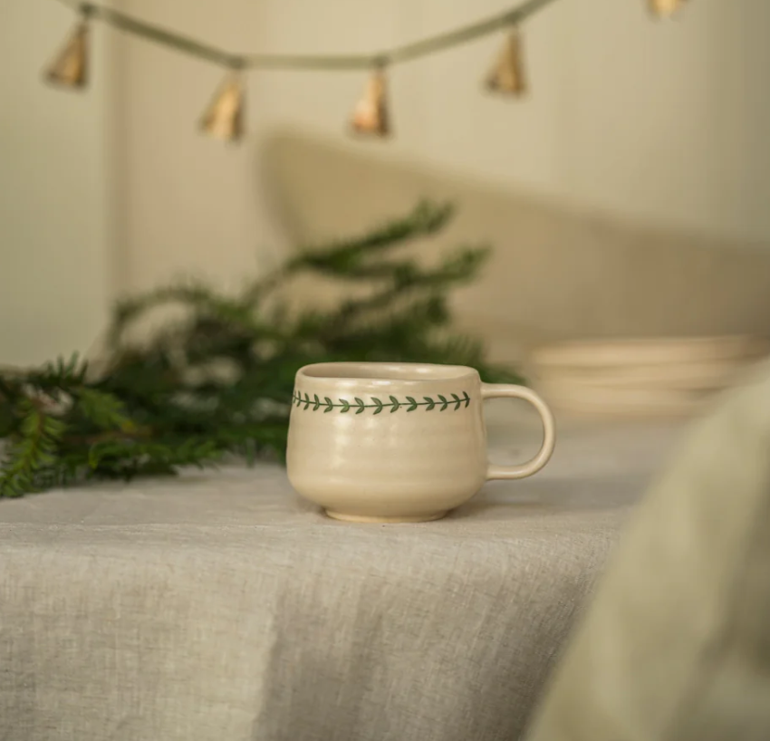 Hand Painted Wreath Mug