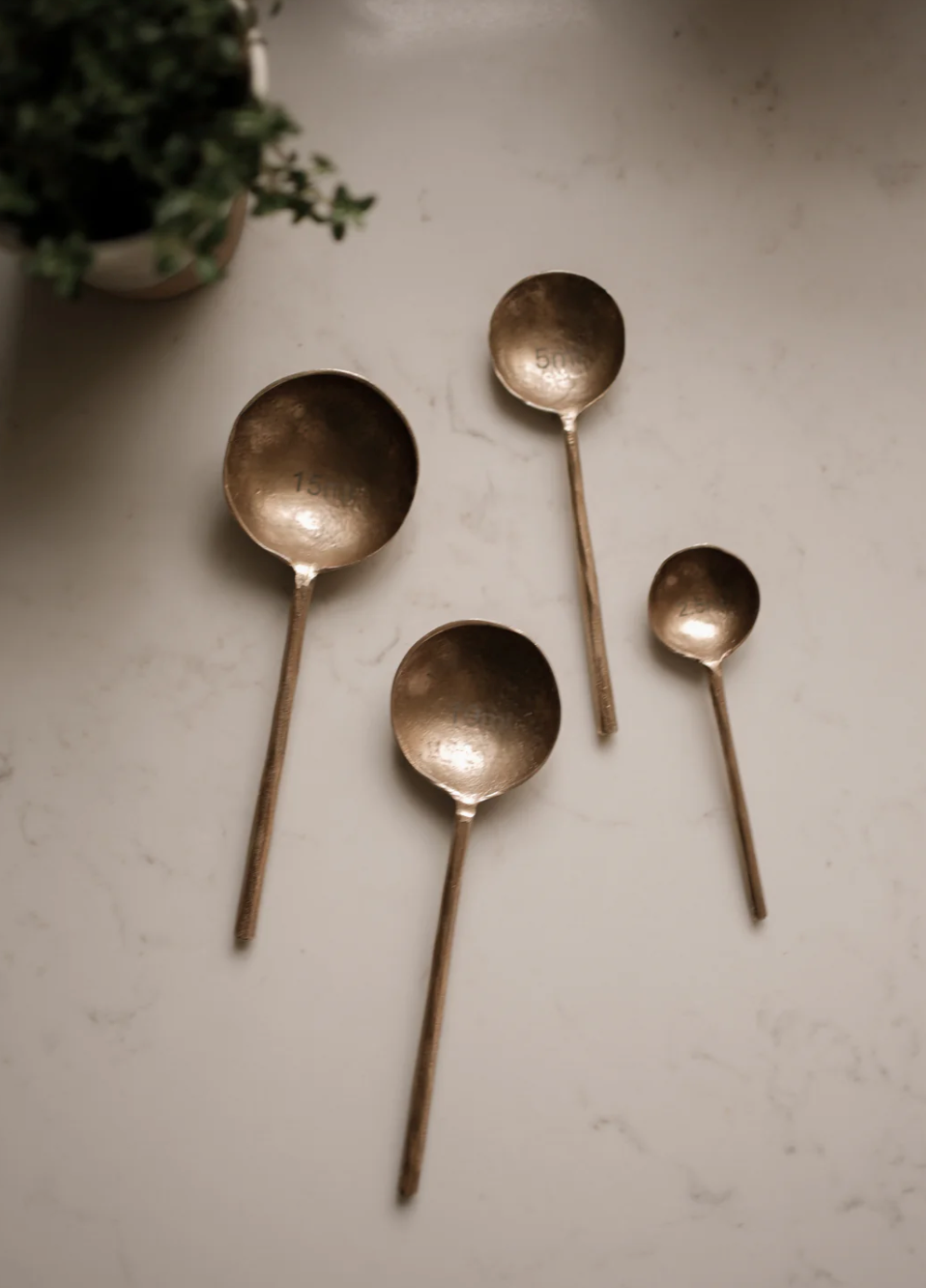 Pair of Brass Salad Servers