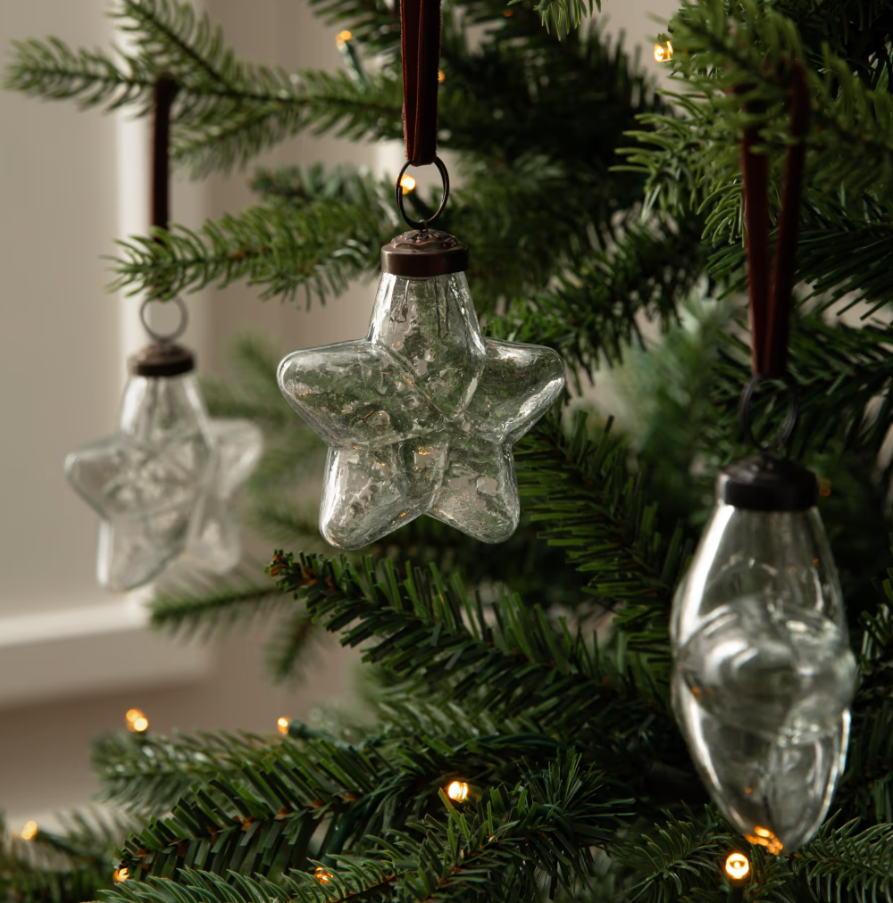 CLEAR LUXLEY Star Baubles (set of 3)