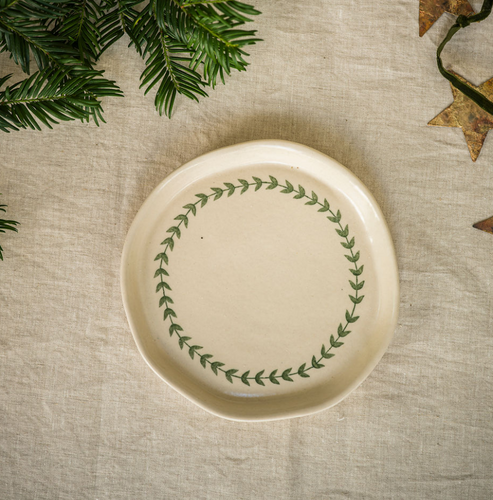 Hand Painted Wreath Plate