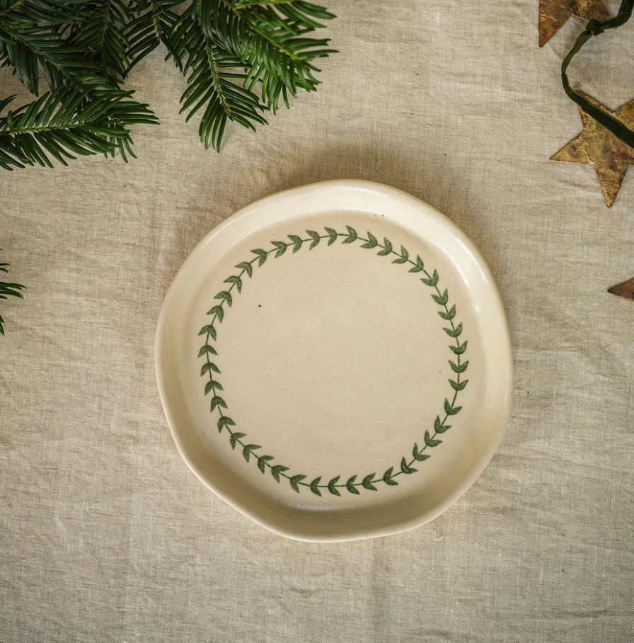 Hand Painted Wreath Plate