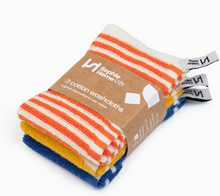 Load image into Gallery viewer, Striped Orange Resusable Washcloths