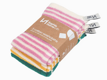 Load image into Gallery viewer, Pink Stripe Re-Usable Kids Washcloths
