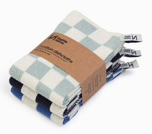Load image into Gallery viewer, COBALT Reusable Check Dishcloths
