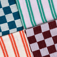 Load image into Gallery viewer, Teal Cotton Check Hand Towel
