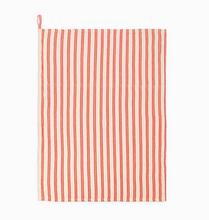 Load image into Gallery viewer, Red Striped Cotton Hand Towel