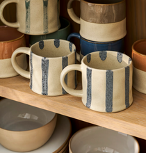 Load image into Gallery viewer, Ink Woolstone Striped Mugs Set of 2
