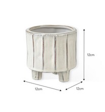 Load image into Gallery viewer, Wheatley Pot on Feet 10cm Chalk