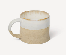 Load image into Gallery viewer, White Bladon Half Glazed Mugs Set of 2
