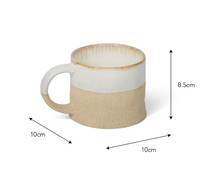 Load image into Gallery viewer, White Bladon Half Glazed Mugs Set of 2