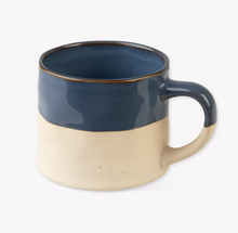Load image into Gallery viewer, Blue Bladon Half Glazed Mugs Set of 2