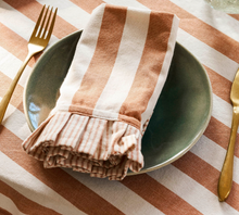 Load image into Gallery viewer, Terracotta Harlton Wide Stripe Napkins Set of 4