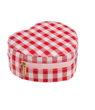 Load image into Gallery viewer, Gingham Love Heart Jewellery Box
