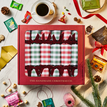 Load image into Gallery viewer, Gingham Cheer - Handmade Luxury Christmas Crackers (6pcs): Family Fun &amp; Games