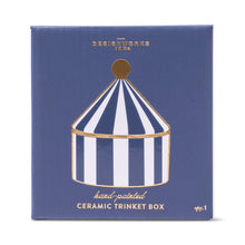 Load image into Gallery viewer, DesignWorks Ink Ceramic Trinket Box - Navy Stripe