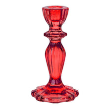 Load image into Gallery viewer, Red Glass Candlestick Holder