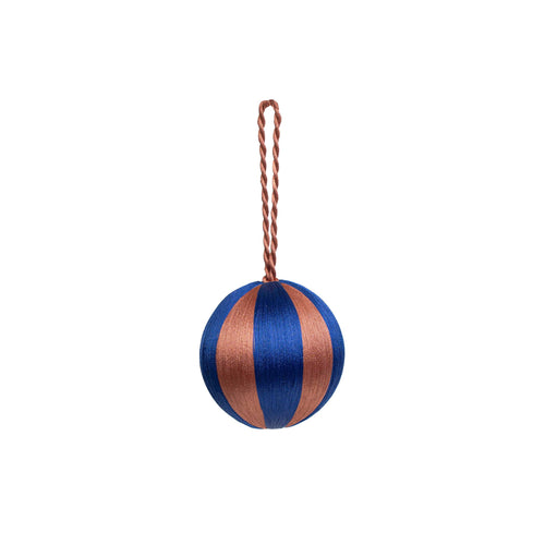 INDIGO BLUE/TERRACOTTA Stripe Bauble