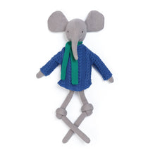 Load image into Gallery viewer, Cotton Knit Stuffed Animal Ragdoll: Elephant Cobalt