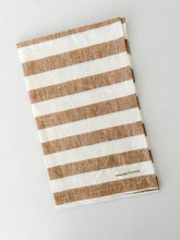 Load image into Gallery viewer, Pure French Linen Tea Towel - Wide Toffee Stripe