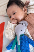 Load image into Gallery viewer, Cotton Knit Stuffed Animal Ragdoll: Elephant Cobalt