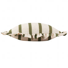 Load image into Gallery viewer, Connie Square Striped Ruffle Cushion Moss: Moss / Polyester Filled / 45 x 45cm