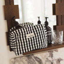 Load image into Gallery viewer, BLACK GINGHAM TOILET BAG