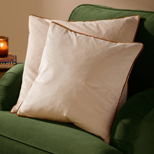 Load image into Gallery viewer, Meridian Velvet Cushion Ecru/Ginger: Ecru/Ginger / Polyester Filled / 55 x 55cm