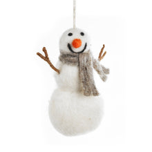 Load image into Gallery viewer, Hanging Felt Norman the Snowman Handmade Felt Biodegradable