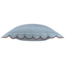 Load image into Gallery viewer, Lil Scallop Velvet Cushion Blue/Brown: Blue/Brown / Polyester Filled / 45 x 45cm
