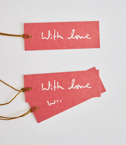 Gift Tags - Set of 8 With Love Pink
