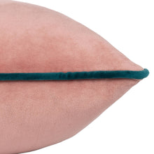 Load image into Gallery viewer, Meridian Velvet Cushion Blush/Teal: Blush/Teal / Polyester Filled / 55 x 55cm