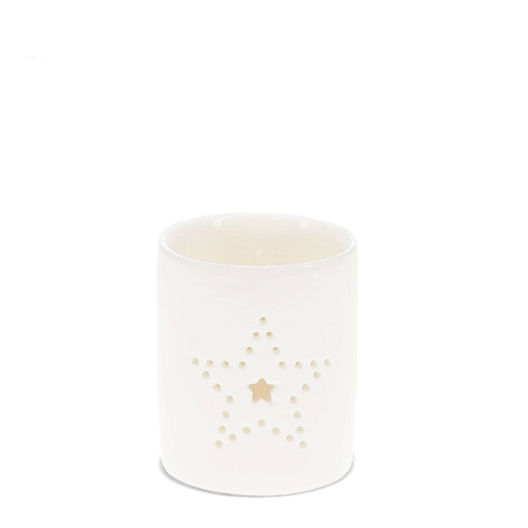 Glossy Ceramic Tealight Holder - Star