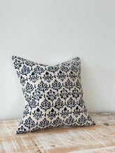 Load image into Gallery viewer, Ivy Navy Print Cushion with feather inner 45 x 45 - 100% Cotton