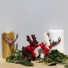 Load image into Gallery viewer, Handmade Felt Biodegradable Christmas Rudolph Hanging Decor: Variety Pack