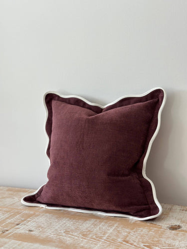 Chloe Plum Scalloped Edge Cushion 45x45
