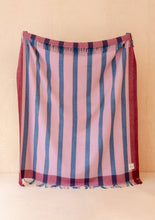 Load image into Gallery viewer, Recycled Wool Blanket in Berry Frame Stripe