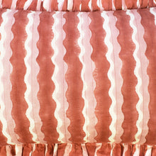 Load image into Gallery viewer, Cotton Quilted Frill Cushion Cover | Whirly | Ginger | S